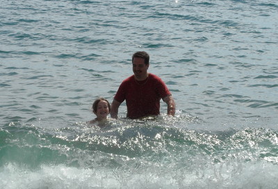Alexandra swiming off Slapton Sands